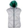 Women Centogrammi Women'S Vest | Centogrammi Centogrammi Chic Grey Puffer Vest With Green Lining