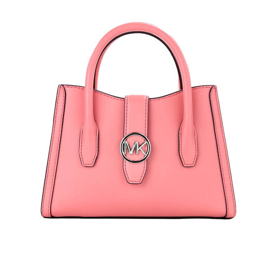 Women Michael Kors Women Satchel Bags | Michael Kors Gabby Small Tea Rose Faux Leather Top Zip Satchel Crossbo