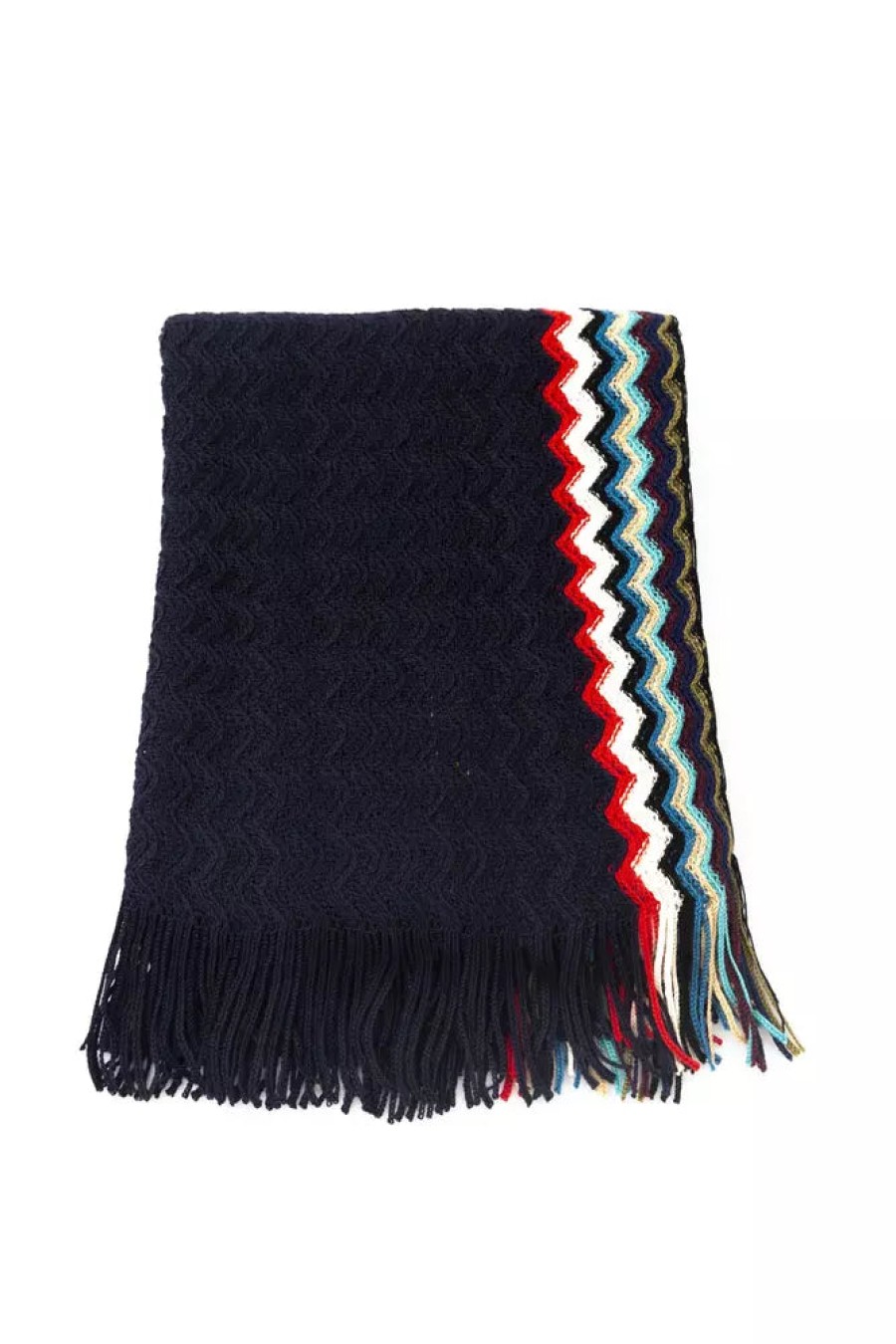 Men Missoni Men'S Scarves | Missoni Geometric Fantasy Fringed Scarf In Black