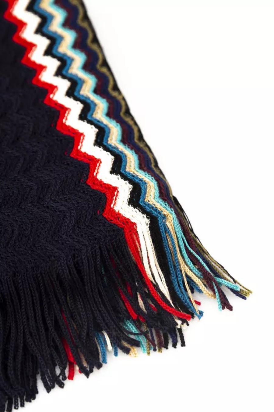 Men Missoni Men'S Scarves | Missoni Geometric Fantasy Fringed Scarf In Black