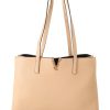 Women Versace Women'S Tote Bags | Versace Nude Calf Leather Tote Shoulder & Handbag