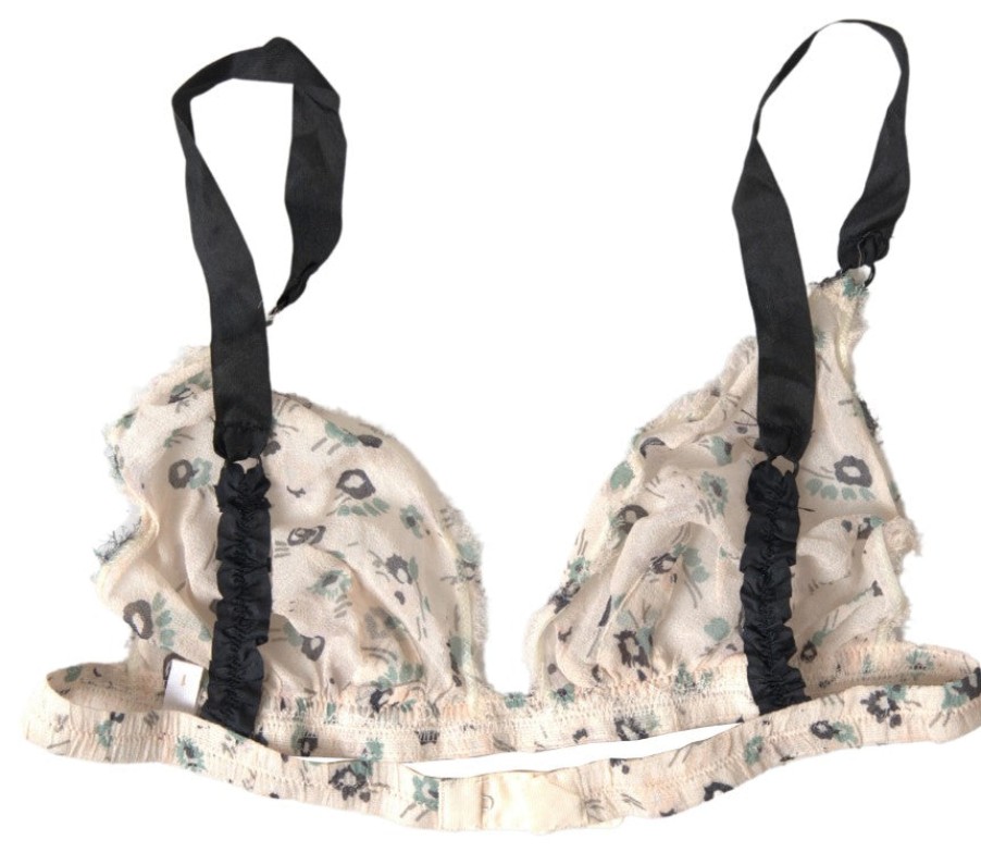 Women Costume National Women'S Underwear | Costume National Beige Floral Underwear Bikini Bra