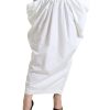 Women Dolce & Gabbana Women'S Skirts | Dolce & Gabbana White Cotton High Waist Pencil Cut Maxi Skirt