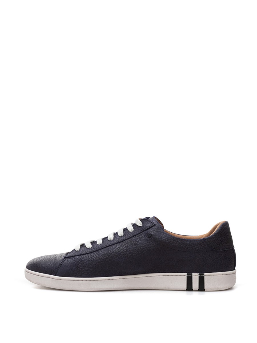 Men Bally Men'S Sneakers | Bally Blue Leather Sneakers