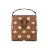 Women Michael Kors Women'S Handbags | Michael Kors Mercer Small Luggage Embossed Drawstring Bucket Messenger