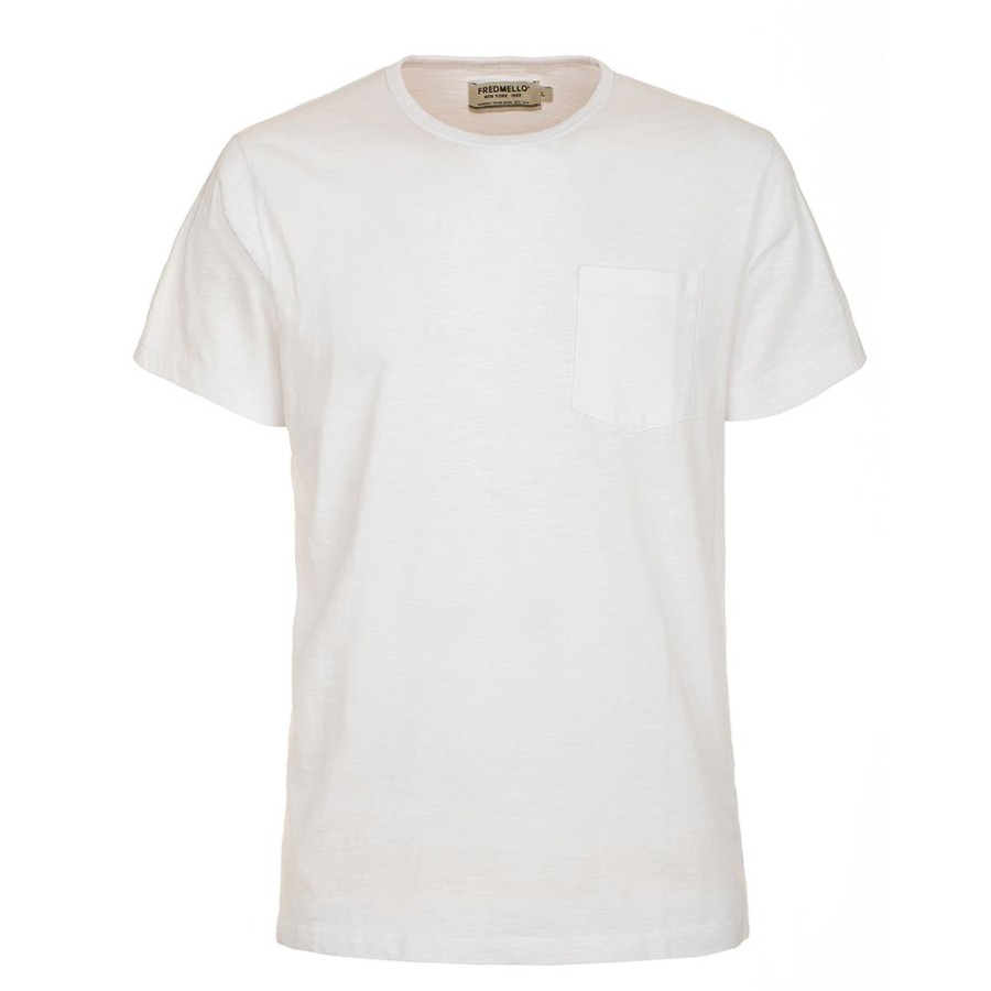 Men Fred Mello Men'S T-Shirts | Fred Mello Minimalist Cotton Crewneck Tee With Pocket