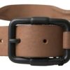 Men Ermanno Scervino Men'S Belts | Ermanno Scervino Brown Leather Metal Buckle Waist Men Belt