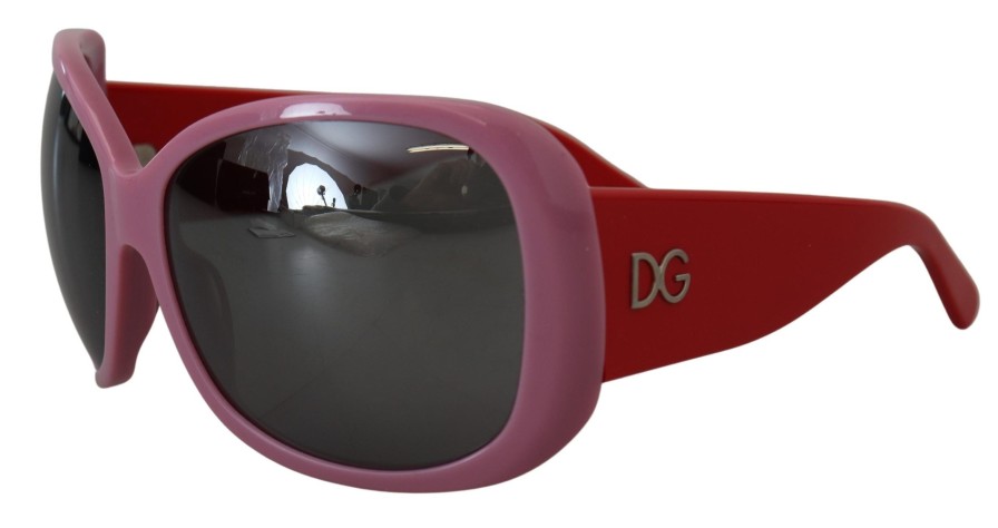 Women Dolce & Gabbana | Dolce & Gabbana Pink Red Plastic Frame Oversized Dg4033 Sunglasses