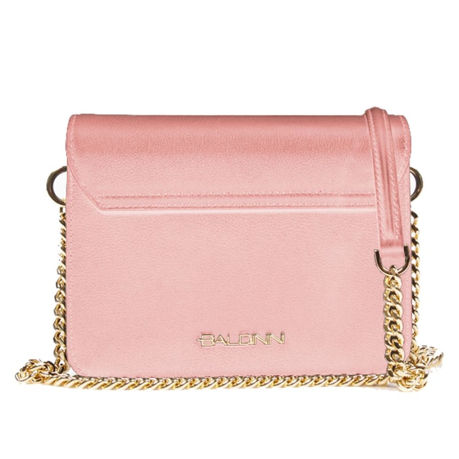 Women Baldinini Trend Women'S Handbags | Baldinini Trend Chic Pink Calfskin Chain-Strap Handbag