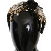 Women Dolce & Gabbana Women'S Headbands | Dolce & Gabbana White Gold Crystal Studded Diadem Headband