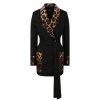 Women Dolce & Gabbana Women'S Suits & Blazers | Dolce & Gabbana Floral Jacquard & Leopard Print Fitted Jacket