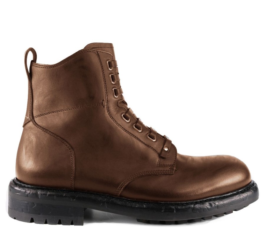 Men Dolce & Gabbana Men'S Boots | Dolce & Gabbana Brown Calfskin Men'S Boot