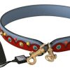 Men Dolce & Gabbana Men'S Other Accessories | Dolce & Gabbana Blue And Red Shoulder Strap Leather Blue Handbag Acces