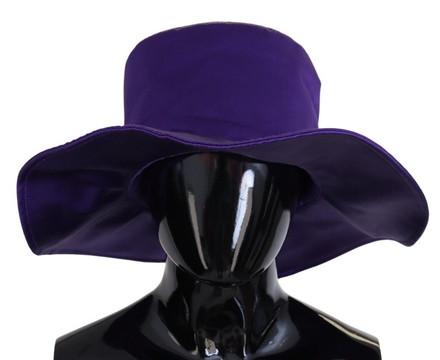 Women Dolce & Gabbana Women'S Hats | Dolce & Gabbana Purple Silk Stretch Top Hat