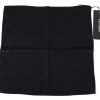 Men Dolce & Gabbana Men'S Handkerchief | Dolce & Gabbana Solid Black Square Mens Handkerchief