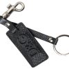 Men Dolce & Gabbana Men'S Keychains | Dolce & Gabbana Black Dg Logo Leather Silver Metal Keychain