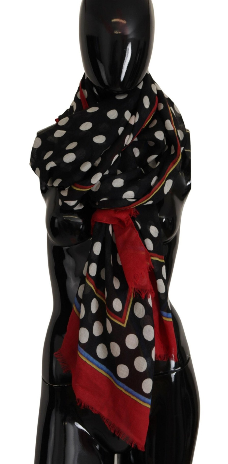 Women Dolce & Gabbana Women'S Scarves | Dolce & Gabbana Multicolor Polka Dots Neck Wrap Shawl Scarf