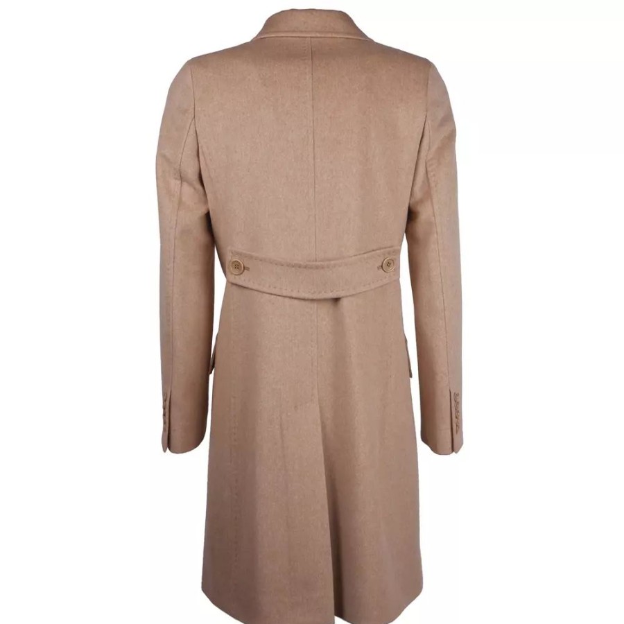 Women Made in Italy Women'S Jackets & Coats | Made In Italy Elegant Beige Virgin Wool Women'S Coat