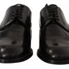 Men Dolce & Gabbana Men'S Formal | Dolce & Gabbana Black Leather Lace Up Formal Derby Shoes