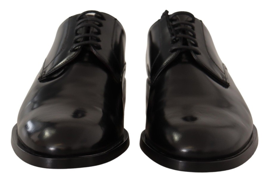 Men Dolce & Gabbana Men'S Formal | Dolce & Gabbana Black Leather Lace Up Formal Derby Shoes