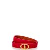 Women Dior Women'S Bracelets | Dior Red Leather Double Band Cd Bracelet