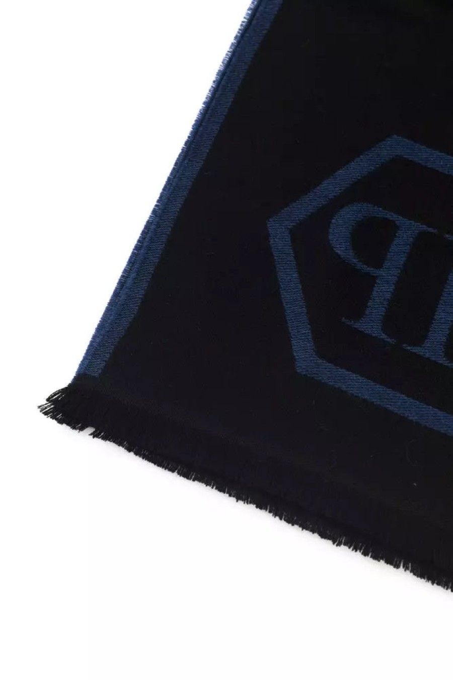 Men Philipp Plein Men'S Scarves | Philipp Plein Elegant Fringed Hem Logo Scarf