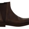 Men Dolce & Gabbana Men'S Boots | Dolce & Gabbana Brown Leather Chelsea Mens Boots