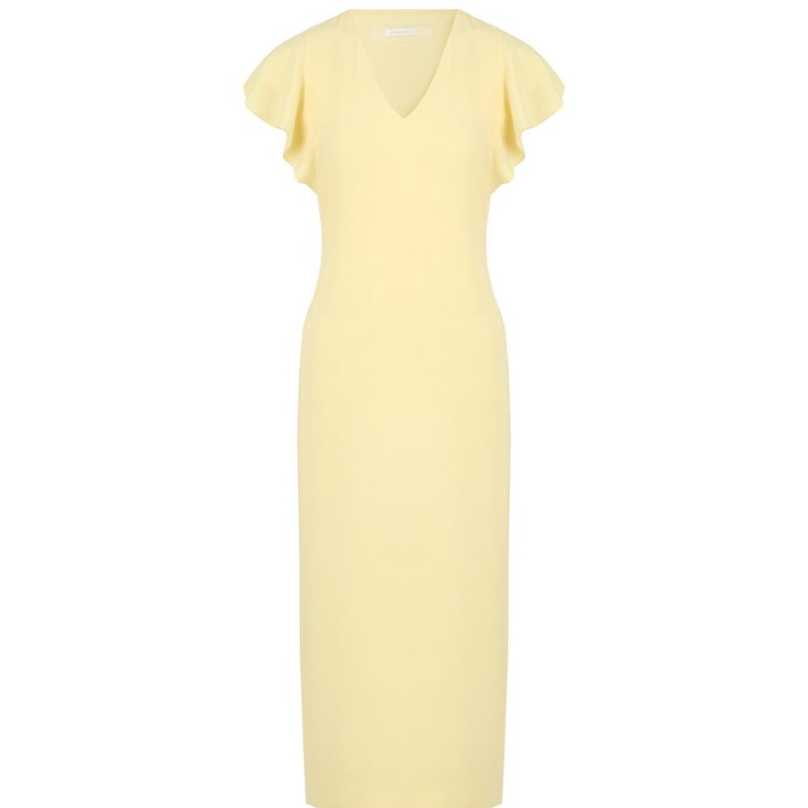 Women Patrizia Pepe Women'S Dresses | Patrizia Pepe Yellow Polyester Dress