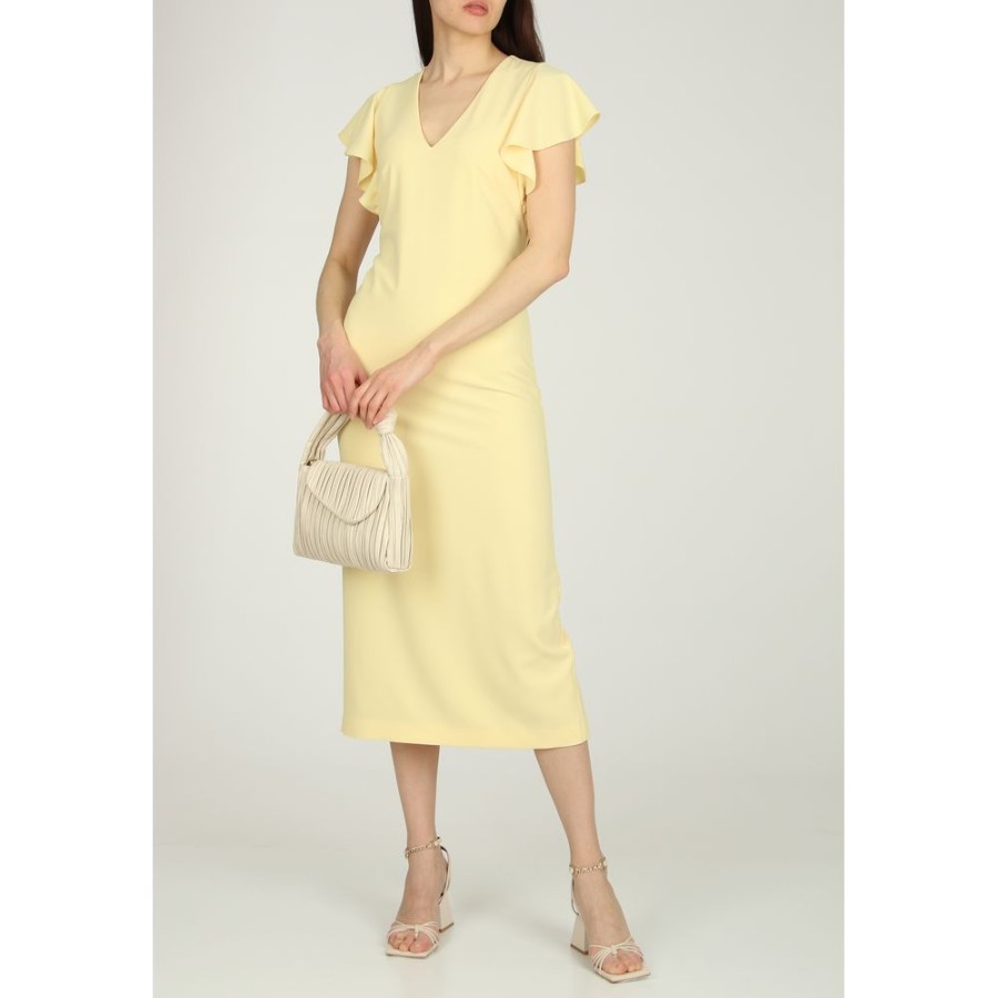 Women Patrizia Pepe Women'S Dresses | Patrizia Pepe Yellow Polyester Dress