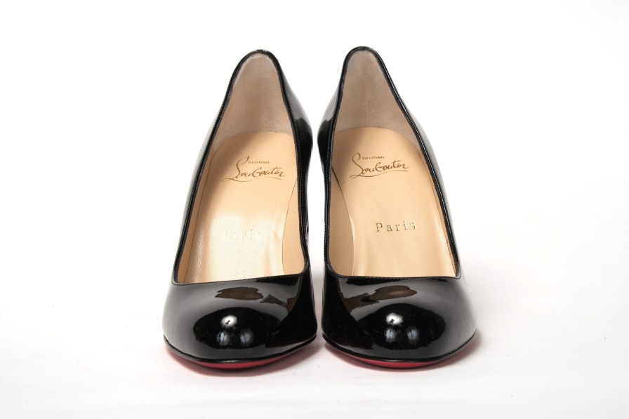 Women Christian Louboutin Women'S Boots | Christian Louboutin Simple Pump 85 Patent Black Heel