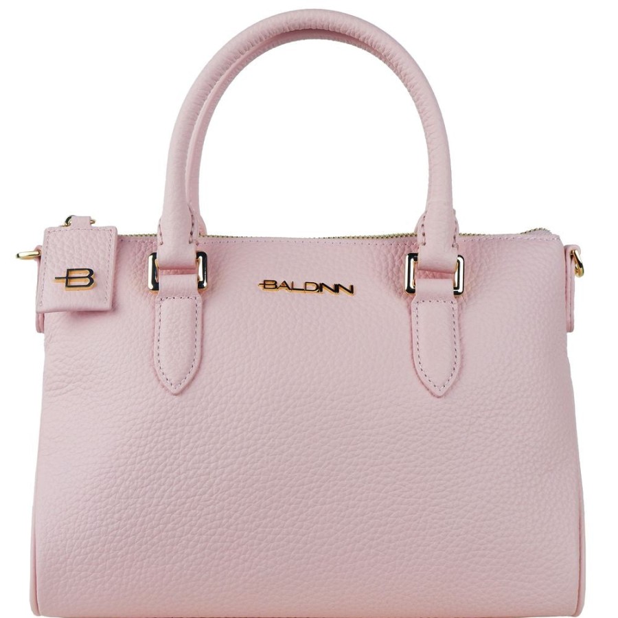 Women Baldinini Trend Women'S Handbags | Baldinini Trend Chic Pink Textured Calfskin Handbag