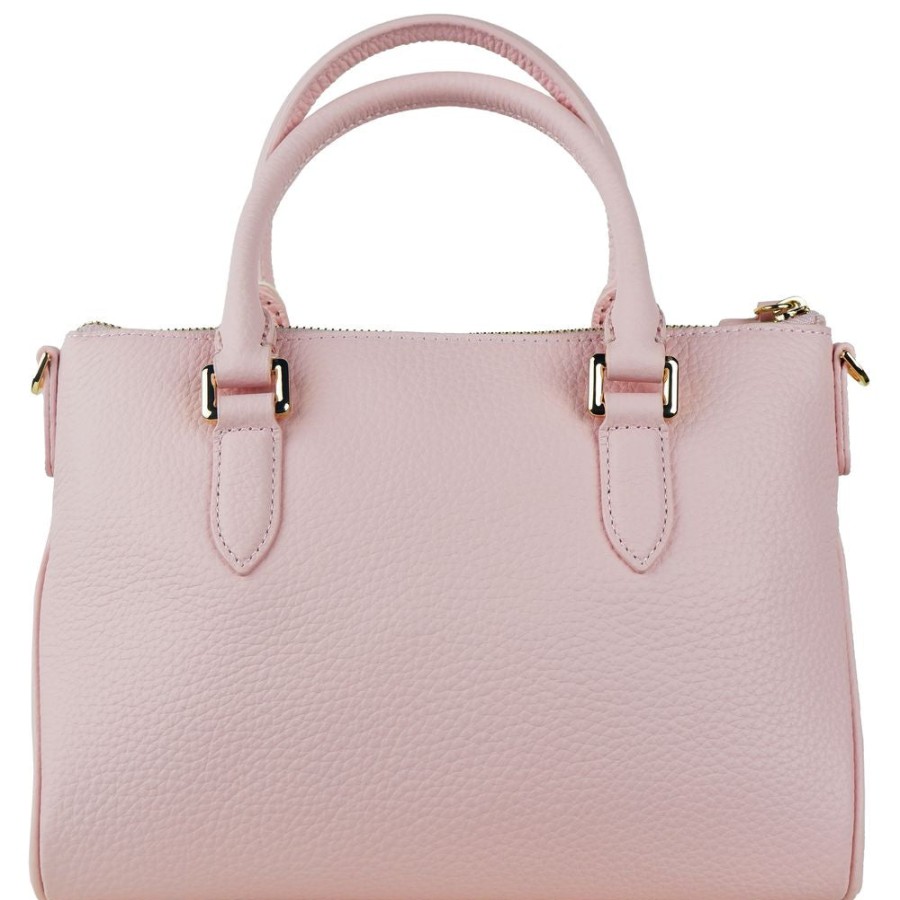 Women Baldinini Trend Women'S Handbags | Baldinini Trend Chic Pink Textured Calfskin Handbag