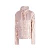 Women Yes Zee Women'S Jackets & Coats | Yes Zee Pearlescent Pink Nylon Jacket With Triple Zip