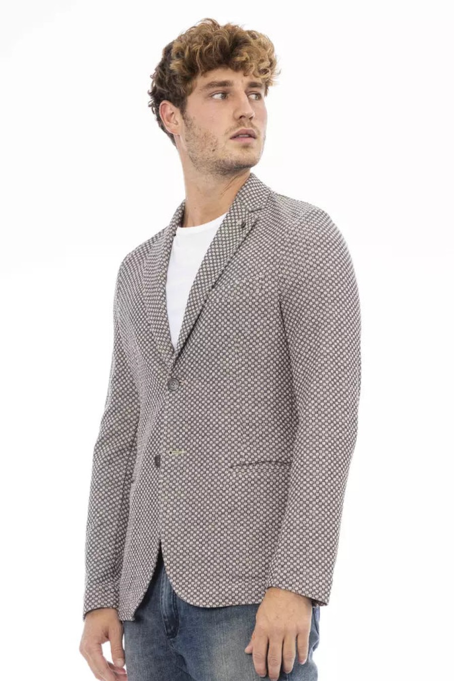 Men Distretto12 Men'S Blazers | Distretto12 Elegant Beige Fabric Jacket For Men