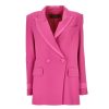 Women Patrizia Pepe Women'S Suits & Blazers | Patrizia Pepe Elegant Fuchsia One-Button Classic Jacket