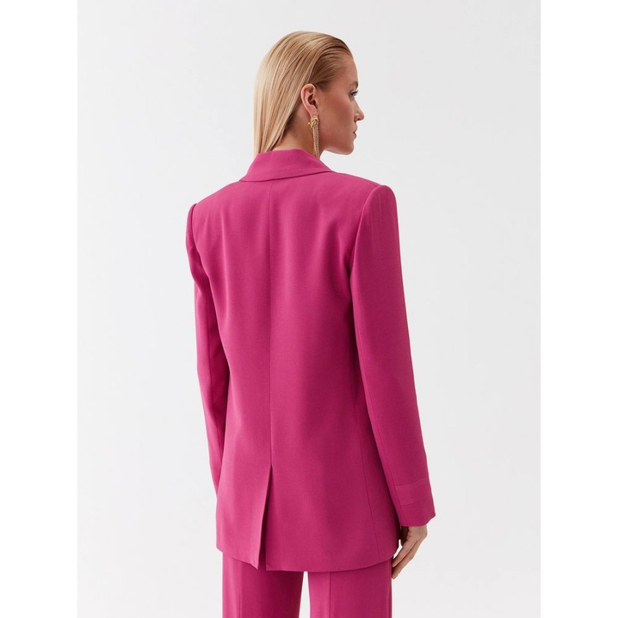 Women Patrizia Pepe Women'S Suits & Blazers | Patrizia Pepe Elegant Fuchsia One-Button Classic Jacket