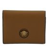 Women Versace Women'S Wallets | Versace Brown Calf Leather Compact Wallet