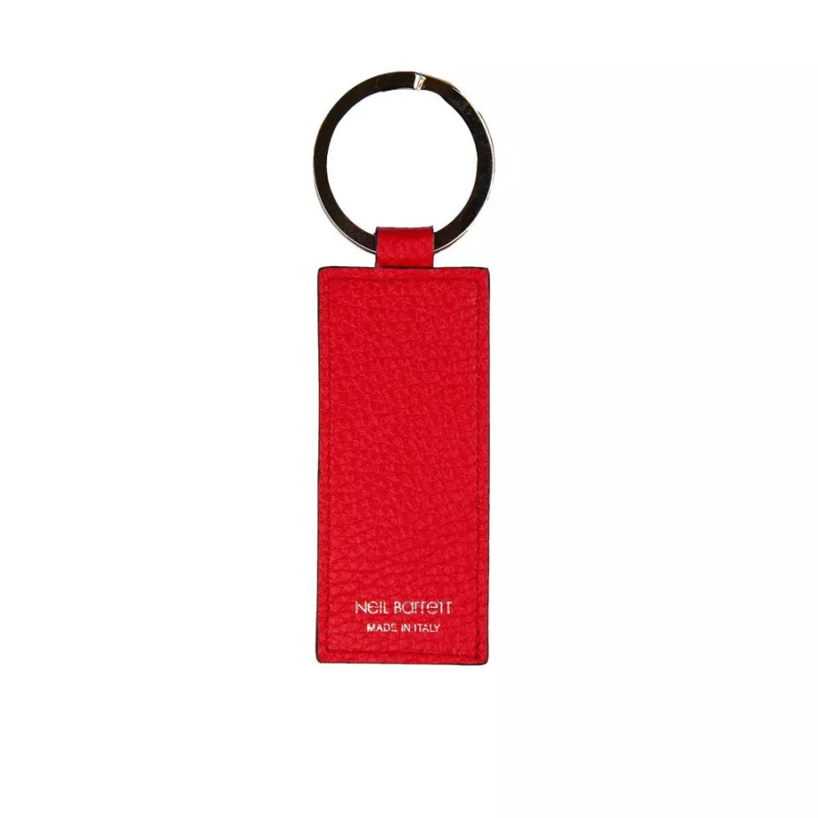 Men Neil Barrett Men'S Keychains | Neil Barrett Sleek Red Leather Keychain For Men