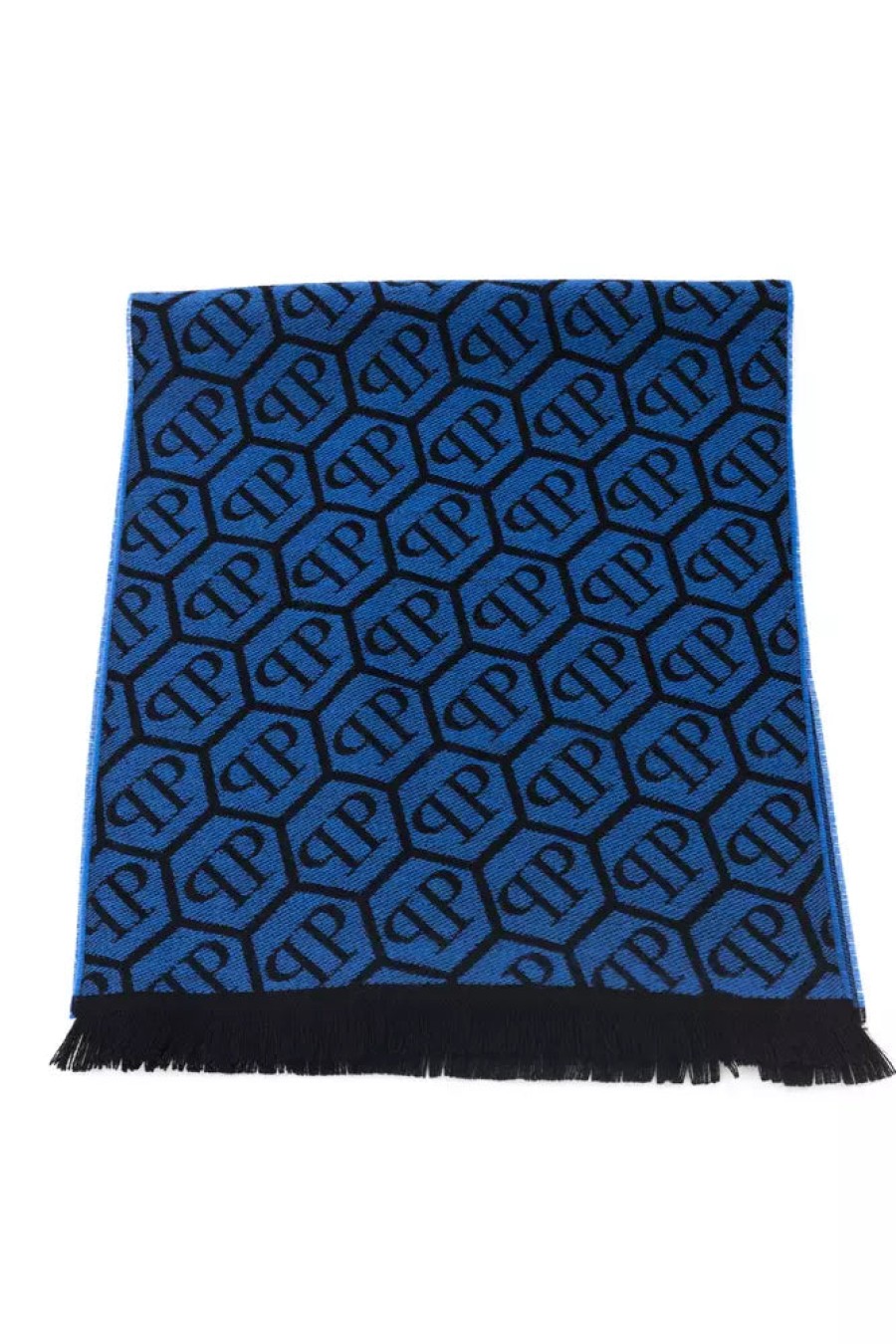 Men Philipp Plein Men'S Scarves | Philipp Plein Elegant Monogram Fringed Scarf