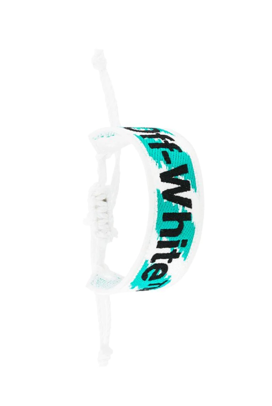 Women Off-White Women'S Bracelets | Off-White Elegant White & Blue Fabric Bracelet