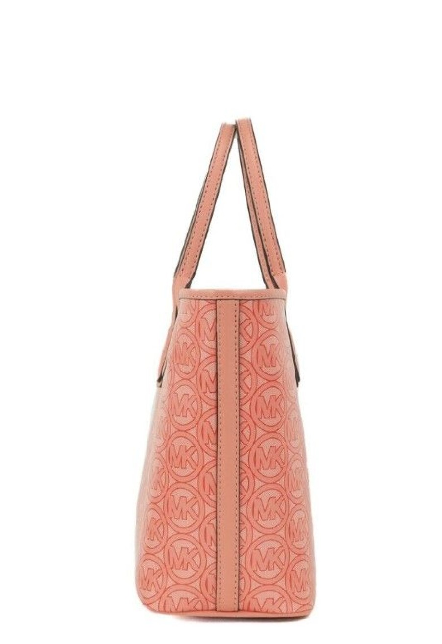 Women Michael Kors Women'S Tote Bags | Michael Kors Jodie Small Sherbert Jacquard Logo Recycled Polyester Tot