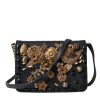 Women Dolce & Gabbana Women'S Crossbody Bags | Dolce & Gabbana Black Embellished Baroque Crossbody Shoulder Bag