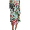 Women Dolce & Gabbana Women'S Jackets & Coats | Dolce & Gabbana Multicolor Floral Silk Trench Coat Jacket