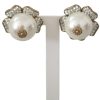 Women Dolce & Gabbana Women'S Earrings | Dolce & Gabbana Gold Tone Maxi Faux Pearl Floral Clip-On Jewelry Earri