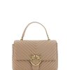 Women PINKO Women'S Handbags | Pinko Beige Calf Leather Love Lady Handbag