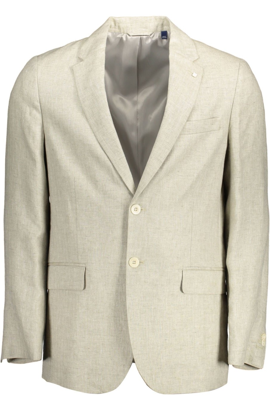 Men Gant Men'S Jackets | Gant Beige Linen Blazer Jacket