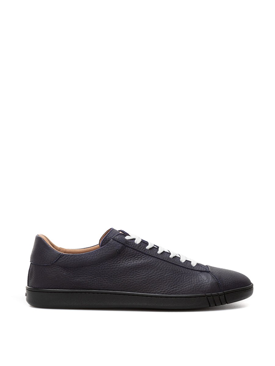 Men Bally Men'S Sneakers | Bally Blue Leather Sneakers