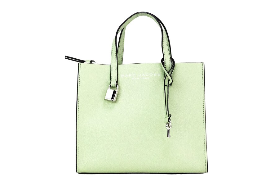 Women Marc Jacobs Women'S Tote Bags | Marc Jacobs Jacobs Mini Grind Mint Green Pebbled Leather Crossbody Tot