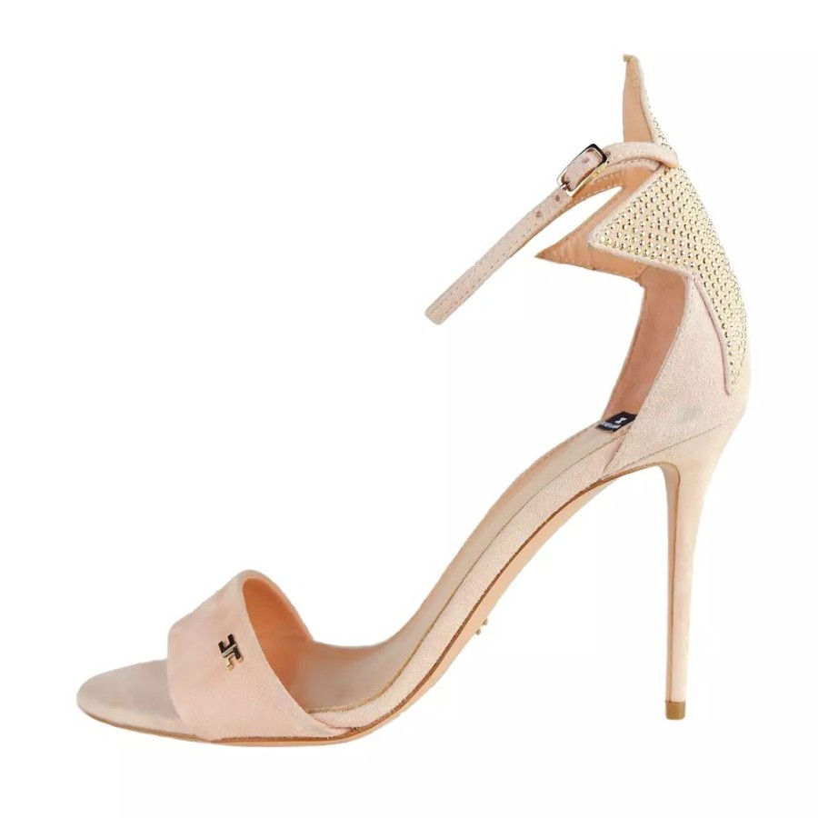 Women Elisabetta Franchi Women'S Pumps | Elisabetta Franchi Studded Star Suede Sandals With Heel Charm