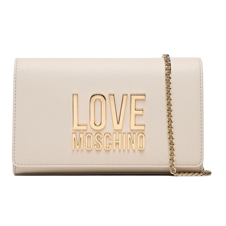 Women Love Moschino Women'S Crossbody Bags | Love Moschino Elegant White Faux Leather Crossbody Handbag